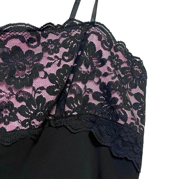 Vintage Express Silk Slip Dress Womens SZ 12 Lace Ruffle Whimsygoth Fairy Grunge - Picture 8 of 15